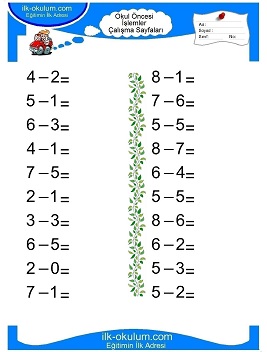 Çocuklar İçin toplam işlemi yaprak testleri 